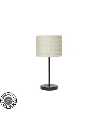 Sobremesa Moda 1xe14 Negro/cañizo Blanco 42x17x17 Cm