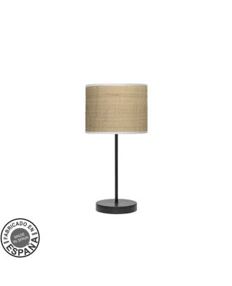 Sobremesa Moda 1xe14 Negro/cañizo Claro 42x17x17cm