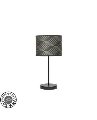 Sobremesa Moda 1xe14 Negro/tetris Gris 42x17x17cm