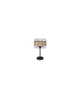 Sobremesa Zenda 1xe27 Forja/ratan 44x25x25 Cm