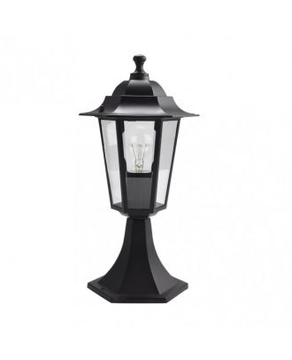 Sobremuro Exterior Aluminio Auriga 1xe27 Negro 38x19x19 Cm  Ip44