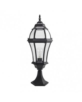 Sobremuro Exterior Aluminio Becrux 1xe27 Negro   64,5x21x21 Cm  Ip44
