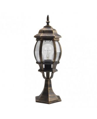 Sobremuro Exterior Aluminio Caelum 1xe27 Neg/oro  49x16x16 Cm  Ip44