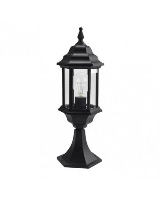 Sobremuro Exterior Aluminio Pollux 1xe27 Negro  48,5x17x17 Cm  Ip44
