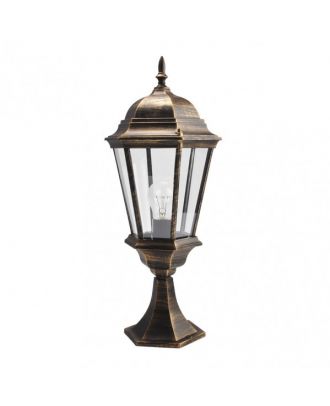 Sobremuro Exterior Aluminio Regulus 1xe27 Neg/oro  56x23x23 Cm  Ip44
