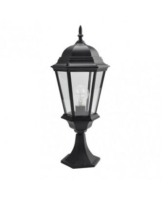Sobremuro Exterior Aluminio Regulus 1xe27 Negro  56x23x23 Cm  Ip44