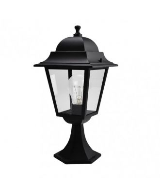 Sobremuro Exterior Aluminio Spica 1xe27 Negro Ip44  46x21,5x21,5 Cm
