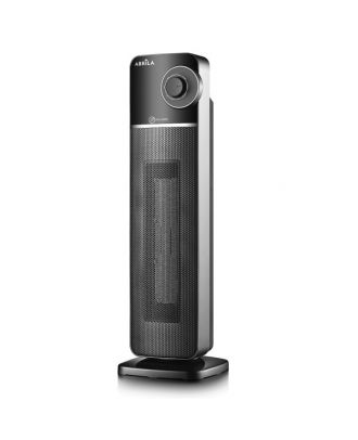 Termoventilador Ceramico Vertical Bequia 2000w Negro/plata 2potencias, 3 funciones Oscilante, Antivuelco 61x20x20 Cm