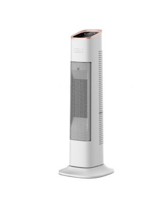 Termoventilador Ceramico Vertical 2000w Bl/oro C.remoto 2potenc.3func.Termost.reg. Oscilante Antivuelco Temporiz. 62x23,5x23,5cm