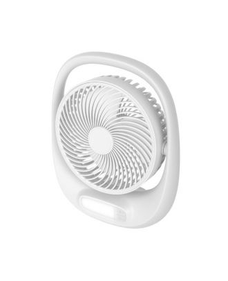 Ventilador Inalambrico Sobremesa Aguila Blanco 5w 3vel Recargable C/luz, Alim.usb Orientable 180º 3asp 30x25x8 CM