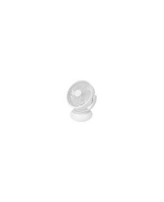 Ventilador Inalambrico Sobremesa Bengali Blanco 5w 3vel Recargable C/luz, Aliment.USB, Fijo Y Rotatorio 3Aspas 27x23x16cm