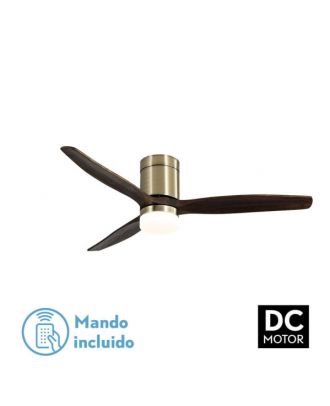 Ventil 20w Dc Aguilon Cuero 3 Aspas Roble 6 Velocidades C/remoto, Reg. Intensidad, Temporizador 30,5x132x132 Cm