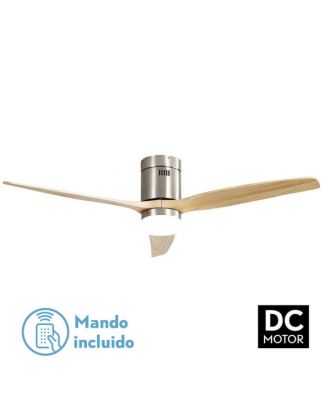 Ventil 20w Dc Aguilon Niquel 3 Aspas Haya 6 Velocidades C/remoto, Reg Intensidad,  Temporizador 30,5x132x132 Cm