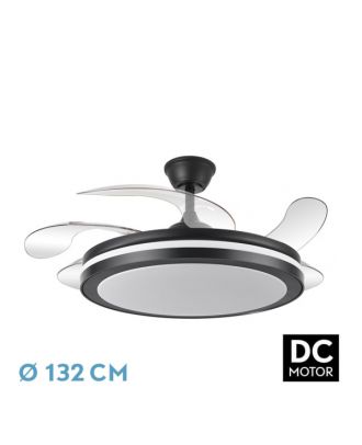 Ventilador Dc Esparta Maxi 80w 10255lm Negro 132d 5asp 3000-4000-6000k Remoto+temporizador+memoria
