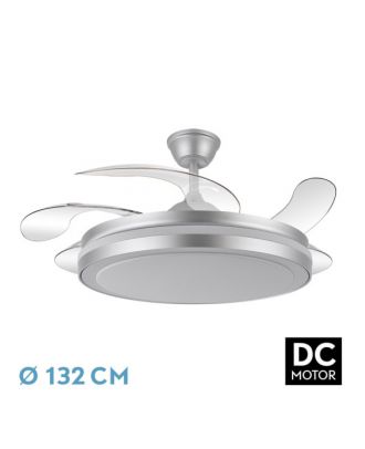 Ventilador Dc Esparta Maxi 80w 10255lm Plata 132d 5asp 3000-4000-6000k Remoto+temporizador+memoria