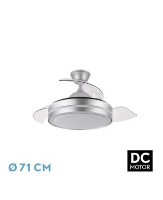 Ventilador Dc Esparta Peque 44w 5182lm Plata 72d 3asp 3000-4000-6000k Remoto+temporizador+memoria