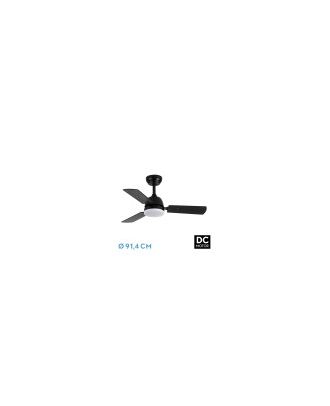 Ventilad Dc Portico 20w Negro 3aspas Negro/gris 6vel. 3000k,4000k,6500k 2350lm Remoto, Memoria Y Temporizador 91,4d