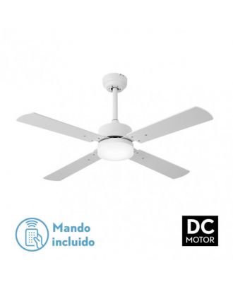 Ventilador 18w Dc Hupe Blanco 4 Asp.6 Vel.107d  Remoto,memoria Y Temp.3000-4000-6000k
