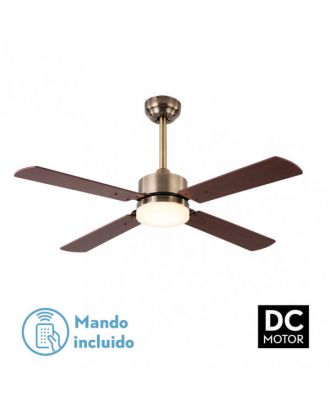 Ventilador 18w Dc Hupe Cuero 4 Asp.6 Vel.107d  Remoto,memoria Y Temp.3000-4000-6000k