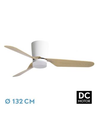 Ventilador 18w Dc Kochi Blanco 3 Aspas Haya 6 Vel 3000-4000-6000k Remoto+temporizador 132 D 2025