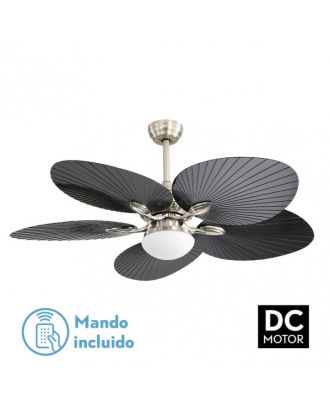 Ventilador  Dc Chaw 24w 2950lm Niquel/negro 5asp.6vel.132d  C/remoto, Memoria Y Temp.3000-4000-6000k
