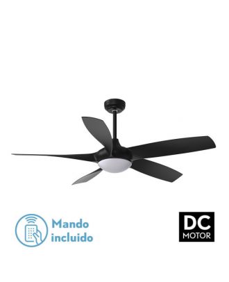 Ventilador DC 24w Galleo Negro 5 Aspas 137d 2400Lm 6 velocidades 3000-4000-6500k C/remoto,memoria Y Temporizador