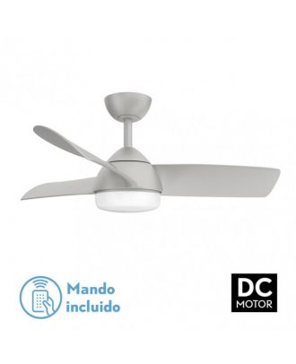 Ventilador 24w Dc Haur Plata 3 Asp.6 Veloc.107d  2 Tijas C/remoto, Memoria Y Temp.3000-4000-6000k