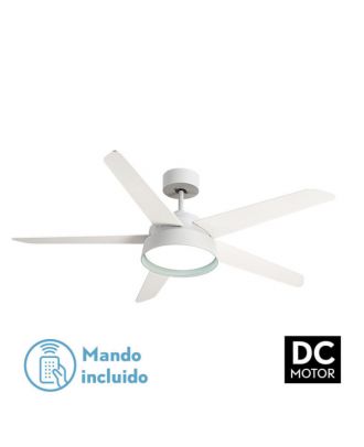 Ventilador 25w Dc Blanco Lebeche 5 Aspas Rev.  Blanca/haya 6 Vel. 3000-4000-6000k 132d Remoto,memoria Y Temporizador
