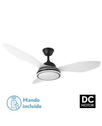 Ventilador 48w Dc Datoo Negro 3 Aspas Blancas  6 Vel. 33/48x122x122cm 3 Color C/remoto,memoria Y Temp.4080lm
