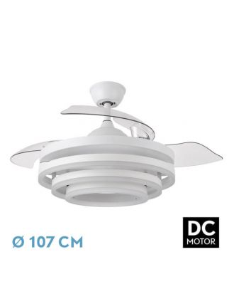 Ventilador 72w Dc Kai Blanco 3 Aspas Transp. 6 Vel. 3 Colores  43/58x50/107 C/remoto,memoria Y temp. 6120lm