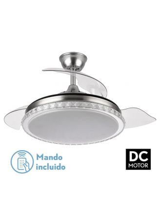 Ventilador Biliku 72w 6120lm Niquel 3asp.desp.108d 3000-4000-6000k Remoto, Memoria Y Temporizador