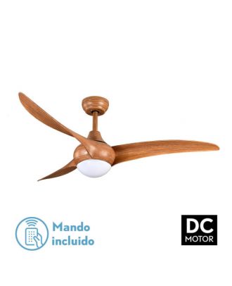 Ventilador Dc Canea 24w Marron 3 Aspas 6 Velocidades 134d 3000-4500-6000k C/remoto, Memoria Y Temporizador 2424lm