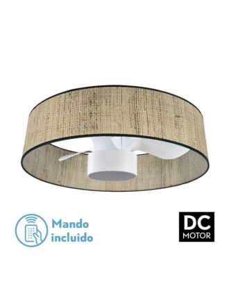 Ventilador Dc 24w Natasha Cañizo/blanco 70d 3 Aspas 6vel. 2390lm 3 Colores Remoto,memoria,temporizador