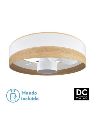Ventilador Dc 24w Olga Blanco/mad.clara-blanco 3 Aspas 6 Vel. 2390lm 3 Colores, Remoto,memoria,temporizador 70d