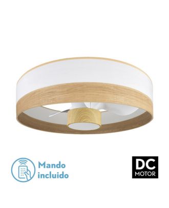 Ventilador Dc 24w Olga Blanco/mad.clara-haya 3 Aspas 6 Vel. 2390lm 3 Colores, Remoto,memoria,temporizador 70d