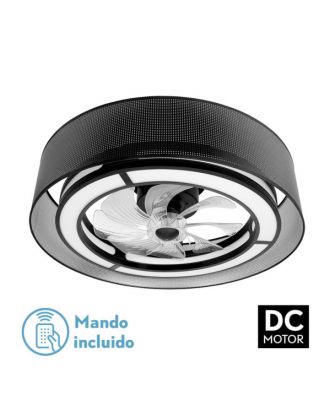 Ventilador Dc 58w Anastasia Negro/plata 8 Aspas 60d 5900lm 6 Vel. 3 Colores Remoto,memoria,temporizador
