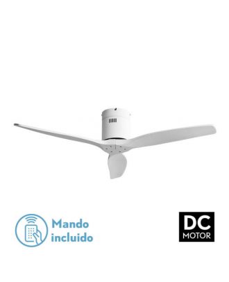Ventilador Dc Aguilon Blanco 3 Aspas Blancas 6 Velocidades Sin Luz Remoto Y Temporiz.132d