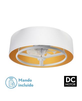 Ventilador Dc Anuska 60w Blanco/oro 8 Aspas 6 Veloc. 70d 5100lm 3col Remoto,memoria,reg.Intensidad,temporizador