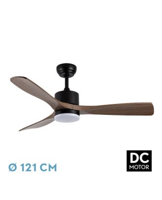 Ventilador Dc Azabache 20w Negro 3asp.roble 6vel 3 Col 40/50x121d 2350lm Remoto,memor,tempo