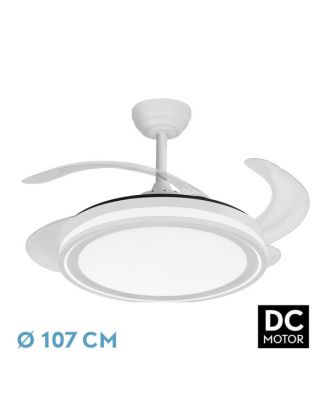 Ventilador Dc Bandido 59w Blanco 4aspas 107d 5900lm 3500-4000-6500k Remoto Y Temporizador