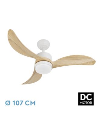 Ventilador Dc Bembezar 24w Blanco 3aspas Haya 107d 2424 Lm3000-4000-6500k Remoto+regulador Intensidad+temporizador+memoria