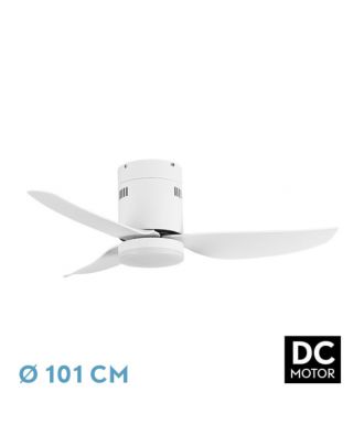 Ventilador Dc Borax 20w Blanco 3aspas 6vel 3000-4000 -6500k 2350lm Remoto, Memoria, Temporizador 27x101x101cm