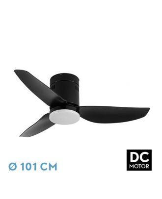Ventilador Dc Borax 20w Negro 3aspas 6vel 3000-4000-6500k 2350lm Remoto, Memoria Y Temporizador 27x101x101cm