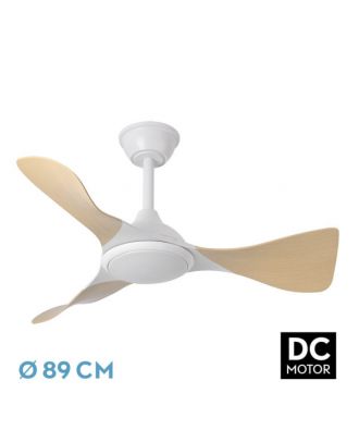 Ventilador Dc Caiman 36w 3600lm Bla/hay 89d 3aspas 6vel 3000-4500-6500k Remoto+reg.intensidad+memoria+temporizador