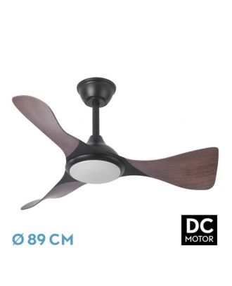 Ventilador Dc Caiman 36w 3600lm Negro/roble 89d 3aspas 6vel 3000-4500-6500k Remoto+reg.intensidad+memoroa+temporizador