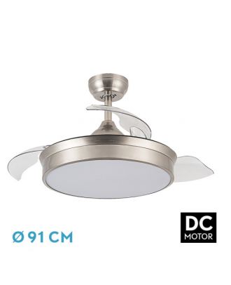 Ventilador Dc Cala Niquel 48w 4800lm 3asp.desp 91d 6 Velocidades 3000-4000-6000k Remoto+temporiza+memoria