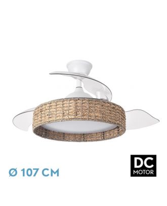 Ventilador Dc Canario 59w Blanco/natural 3asp.107d 6980lm 3000-4500-6500k Reg.intensidad+remoto+memoria+temporizador