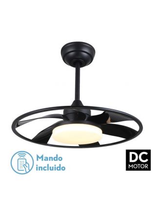 Ventilador Dc Celsius 26w Negro 6 Aspas 55d 2950lm 3000-4000-6500k 6vel. Remoto, Memoria Y Temporizador