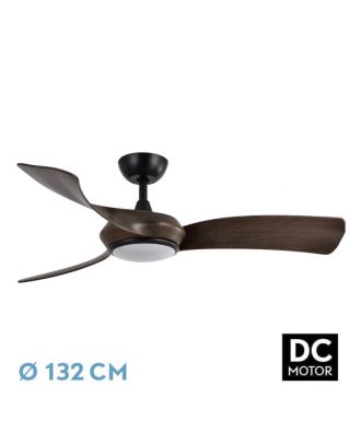 Ventilador Dc Cerdeña 30w 2950lm Negro/roble 3aspas 3000k,4500k,6000k Regulable Intensidad+ Remoto+ Temporizador+ Memoria
