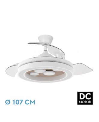 Ventilador Dc Cupido 55w Blanco/haya 3asp.107d 4960l 3000-4500-6500k Reg.intensidad+remoto+memoria+temporizador